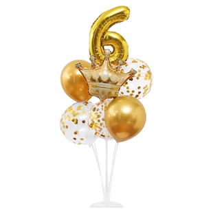1周岁金色数字气球立柱桌飘一岁2桌面3儿童氛围场景装饰生日布置