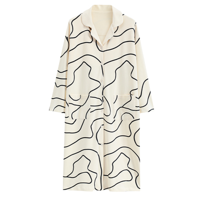 长袖睡裙带胸垫秋季新款纯棉开衫