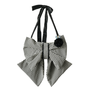 波普先生原创小众大蝴蝶结斜挎包单肩气质甜酷少女斑马帆布托特包