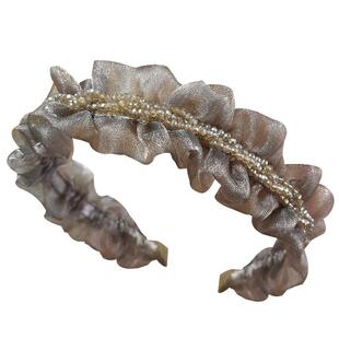 2025新款高颅顶发箍女头箍压发卡发捆头饰发旅褶皱适合短发显脸小