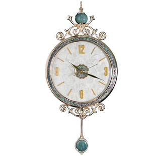 家用钟表客厅挂墙石英挂钟大号2025新款创意轻奢贝壳装饰静音时钟