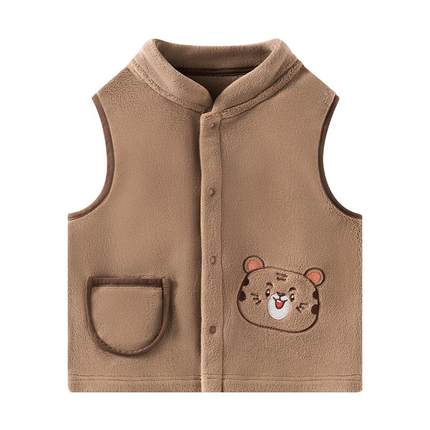 欧孕婴儿宝宝马甲内穿外穿冬2025新款男女儿童保暖背心摇粒绒坎肩