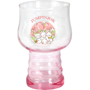 啤酒杯女生可爱牛奶杯饮料果汁杯高颜值玻璃杯夏天水杯子家用礼物