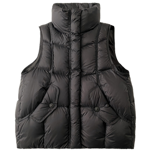 羽绒马甲女秋冬宽松立领轻薄羽绒服背心90白鸭绒外穿马夹坎肩外套