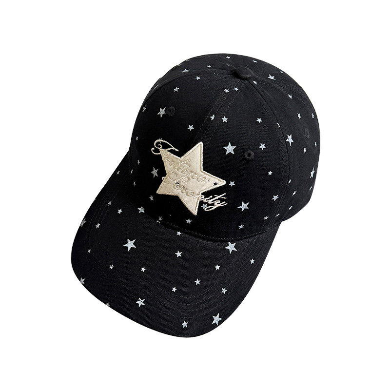 韩系可爱星星波点百搭棒球帽子女