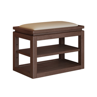 实木换鞋凳家用门口入户新中式软包多层鞋架鞋柜一体可坐穿鞋凳子