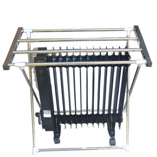 电暖器油汀烘衣架踢脚线晾晒架子不锈钢先通用折叠烘干衣机加大配