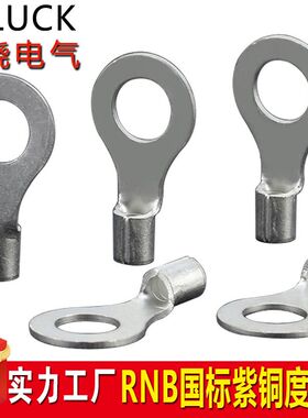 FXLUCK圆形裸端头KST冷压接线端子KT铜鼻子RNBG国标雾锡铜线耳KF