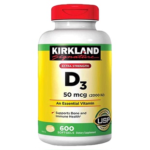 科克兰Kirkland阳光活性维生素d3成人孕妇钙600粒 美国正品进口