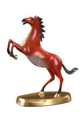 金戈战马黄铜工艺国风传世战马摆件马到成功办公装饰摆设商务礼品