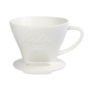 德国Melitta美乐家手冲咖啡滤杯1x2白色美式过滤器 陶瓷滴滤杯壶