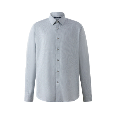 男士新款小格子商务通勤长袖衬衫