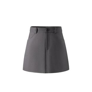 小野和子灰色西装短裙女秋冬季2025新款高腰显瘦miu系a字半身裙