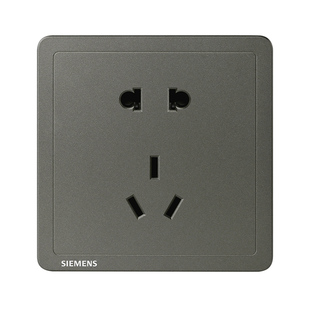 西门子开关插座面板致典烟金灰二开双控中途五孔16A三孔空调86型