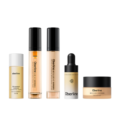 奥贝兰5C亮肤水乳中小样套装补水保湿去黄提亮深层清洁控油旅行装