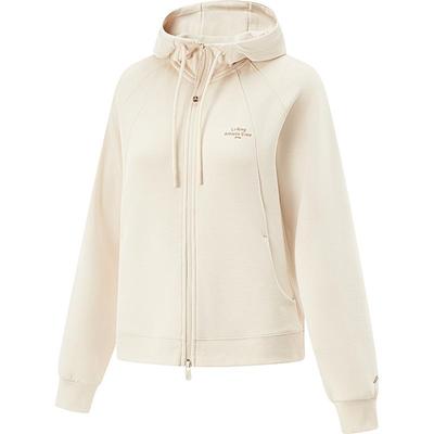 李宁连帽女反光开衫连帽卫衣