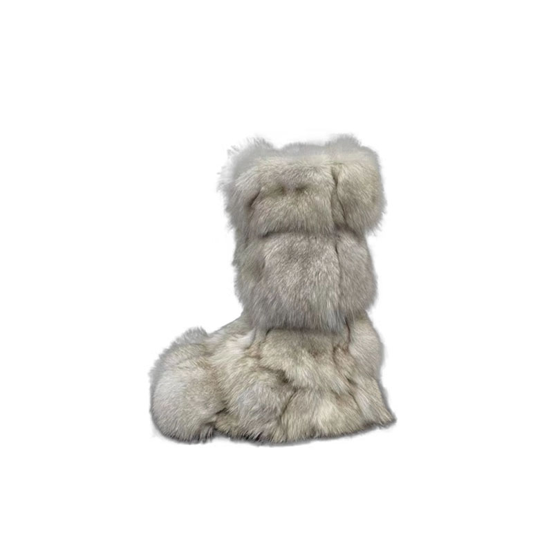 狐狸皮毛一体毛毛长靴雪地靴