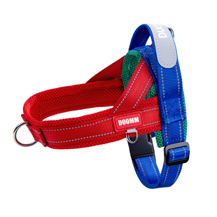 背心式狗狗牵引绳中小型犬柴犬法斗专用泰迪可调节胸背带遛狗链子