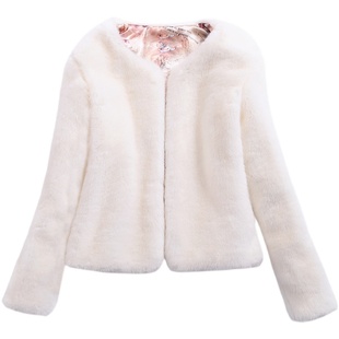 2024秋冬新款仿獭兔毛小个子年轻皮草外套女短款韩版小香风毛披肩