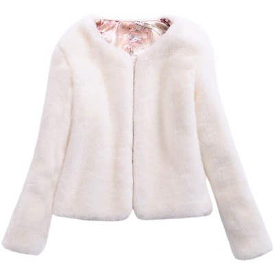 皮草外套短款仿兔毛毛披肩小香风