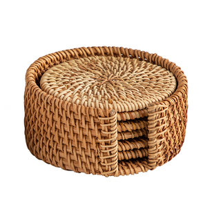 叁旬 秋藤茶垫杯垫日式茶杯垫功夫茶具配件家用茶杯垫茶道隔热垫