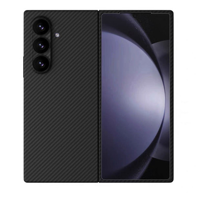 适用三星ZFold7真碳纤维Fold6手机壳凯夫拉超薄防摔单前壳简约金属镜框高档心系天下前后壳轻奢