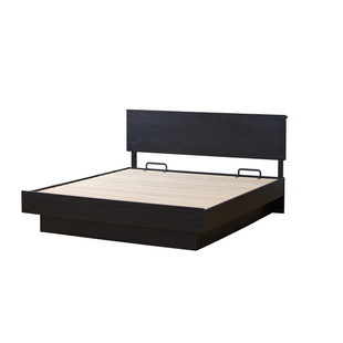 北欧实木箱体床电动气压储物悬浮收纳床主卧双人床黑色极简高箱床