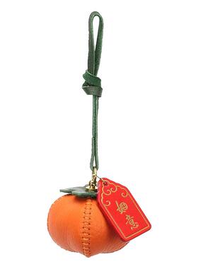 定制款柿柿如意真皮包包装饰挂件