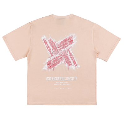 渐变刷漆短袖港风涂鸦打底T恤男