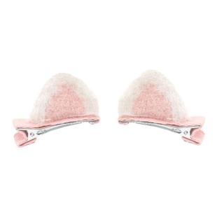 韩国秋冬儿童毛茸茸猫耳朵发夹丸子头对夹女童可爱小女孩百搭发饰