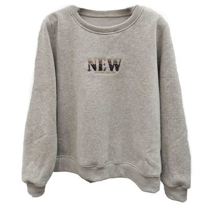 刺绣钉珠字母加绒加厚卫衣女保暖