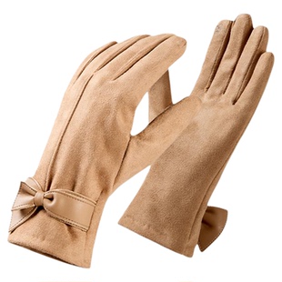 MISSION UV手套女冬季加厚加绒户外骑行可触屏韩版针织保暖手套女