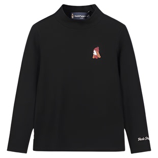 暇步士童装儿童打底衫大童春秋新款男童高领保暖T恤女童弹力内搭