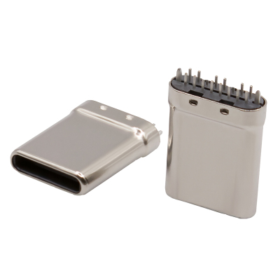 TYPE-C 16P公座立插公头C口充电数据线接头L10.67 USB连接器