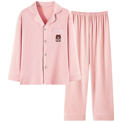 宜而爽儿童睡衣纯棉春秋女童长袖套装全棉女孩大童开衫家居服套装