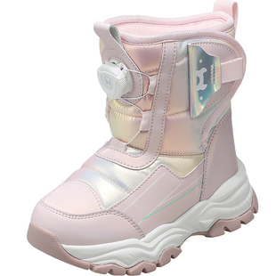 牧童冰爪雪地靴冬季东北儿童加绒保暖棉鞋中小童加厚户外男女童鞋