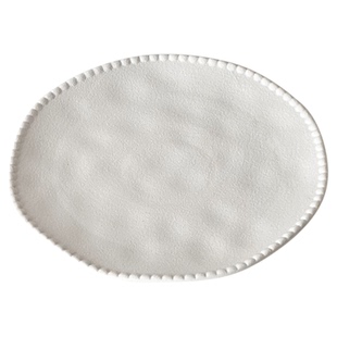 珠点白色甜品盘陶瓷高级感家用早餐点心蛋糕平盘意面牛排西餐餐盘