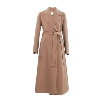 HONRN/红人系带收腰双面羊毛大衣