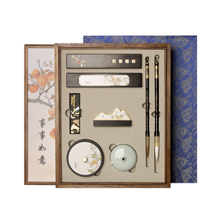荣宝斋事事如意文房四宝礼盒善琏湖笔王小卫大师亲制中国风创意笔墨纸砚高档礼盒套装