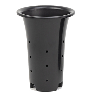 兰花盆专用 黑色透气塑料兰花花盆 加厚高大口径带侧孔简约兰草盆