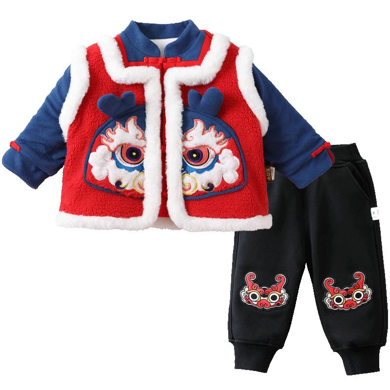 龙喜年中国风套装加厚冬季拜年服