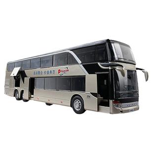 大号仿真双层公交车模型客车巴士合金公共汽车男孩儿童玩具车房车