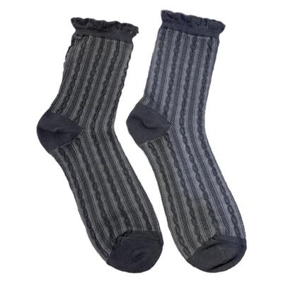 empole立体浮雕麻花螺纹女袜