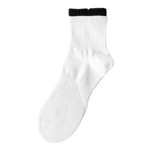 5双装男士中筒运动篮球袜ins拼接棉袜潮furry白袜运动袜