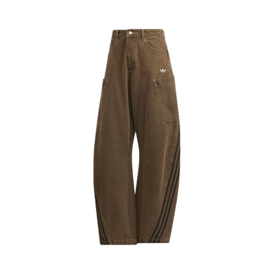 adidas阿迪达斯三叶草2026春女气质优雅棉质牛仔宽松运动裤KR2627