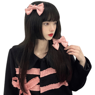 哼唧假发女长发公主切长发蓬松自然洛丽塔假发黑长直Lolita全头套