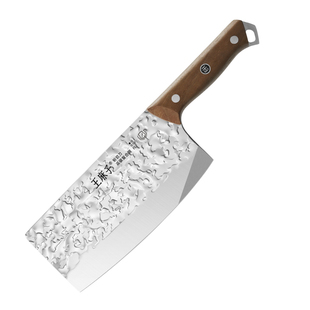 王麻子高碳钢锻打菜刀切菜切肉厨师专用厨房家用斩切两用刀具