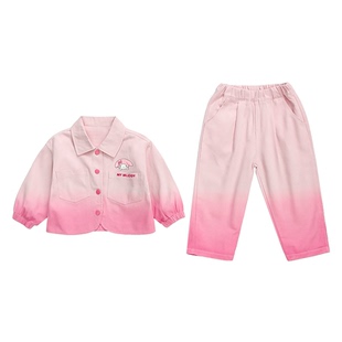 女童春装套装2025新款儿童时髦洋气韩系穿搭中小童秋季牛仔两件套