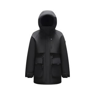 森马中国国家地理系列羽绒服女中长款户外抗寒鹅绒服冬装三防外套