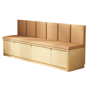 实木卡座沙发客厅软包坐垫一体柜家用收纳柜储物柜组合卡座沙发椅